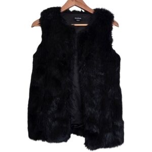 bebe | Fluffy Faux Fur Vest with 4 Hook Front Closure